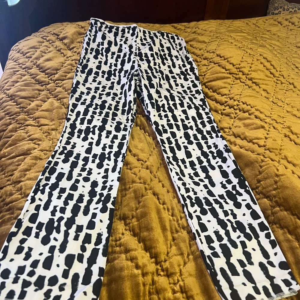 Stylish Black and White Straight Leg Pants